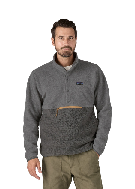 Polaire col boutonné en matière recyclée | gris "m's retro pile 1/2 snap p/o forge grey"