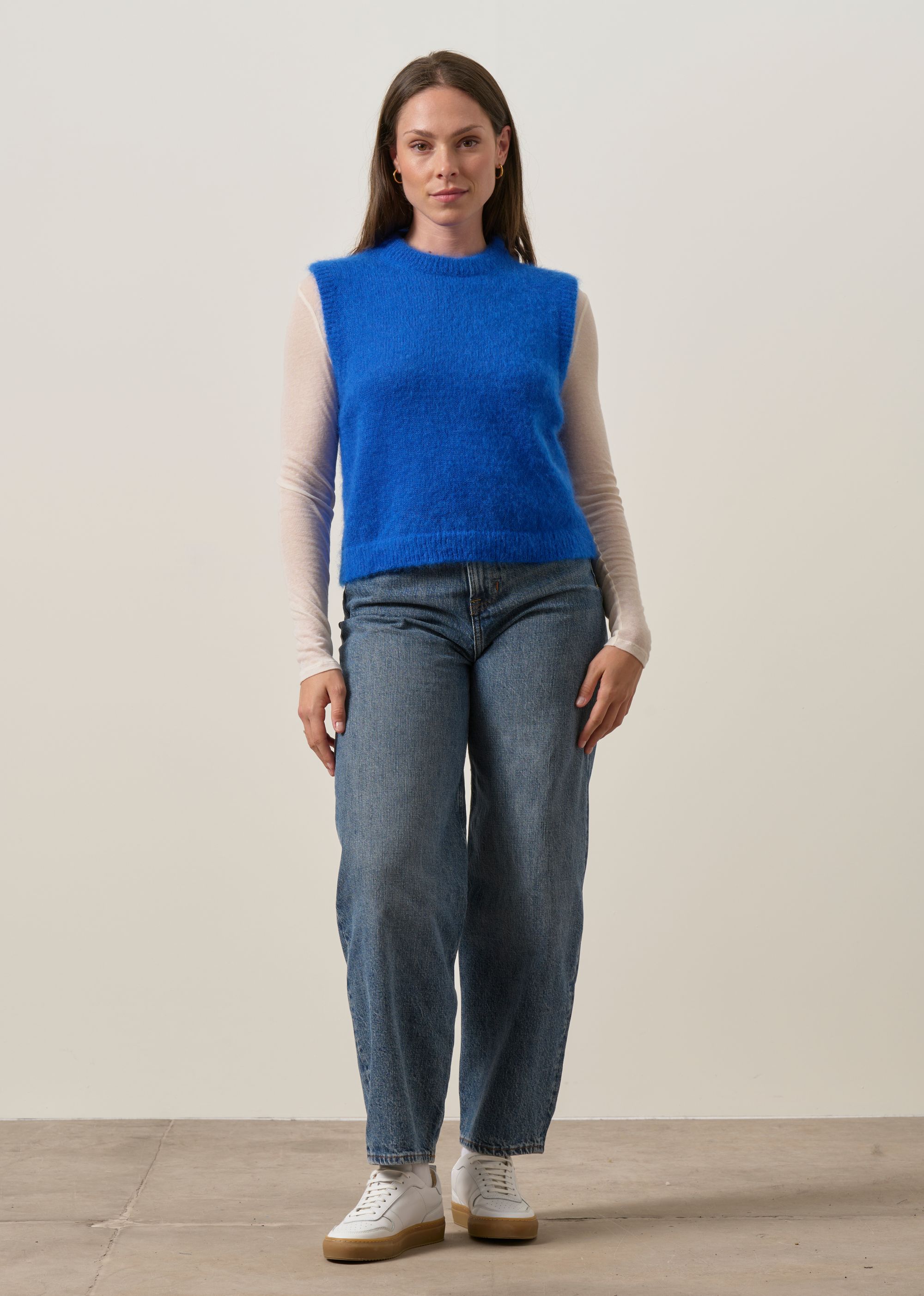 Pull sans manche en mohair certifiée | bleu électrique "Luna" , WeDressFair, photo 3