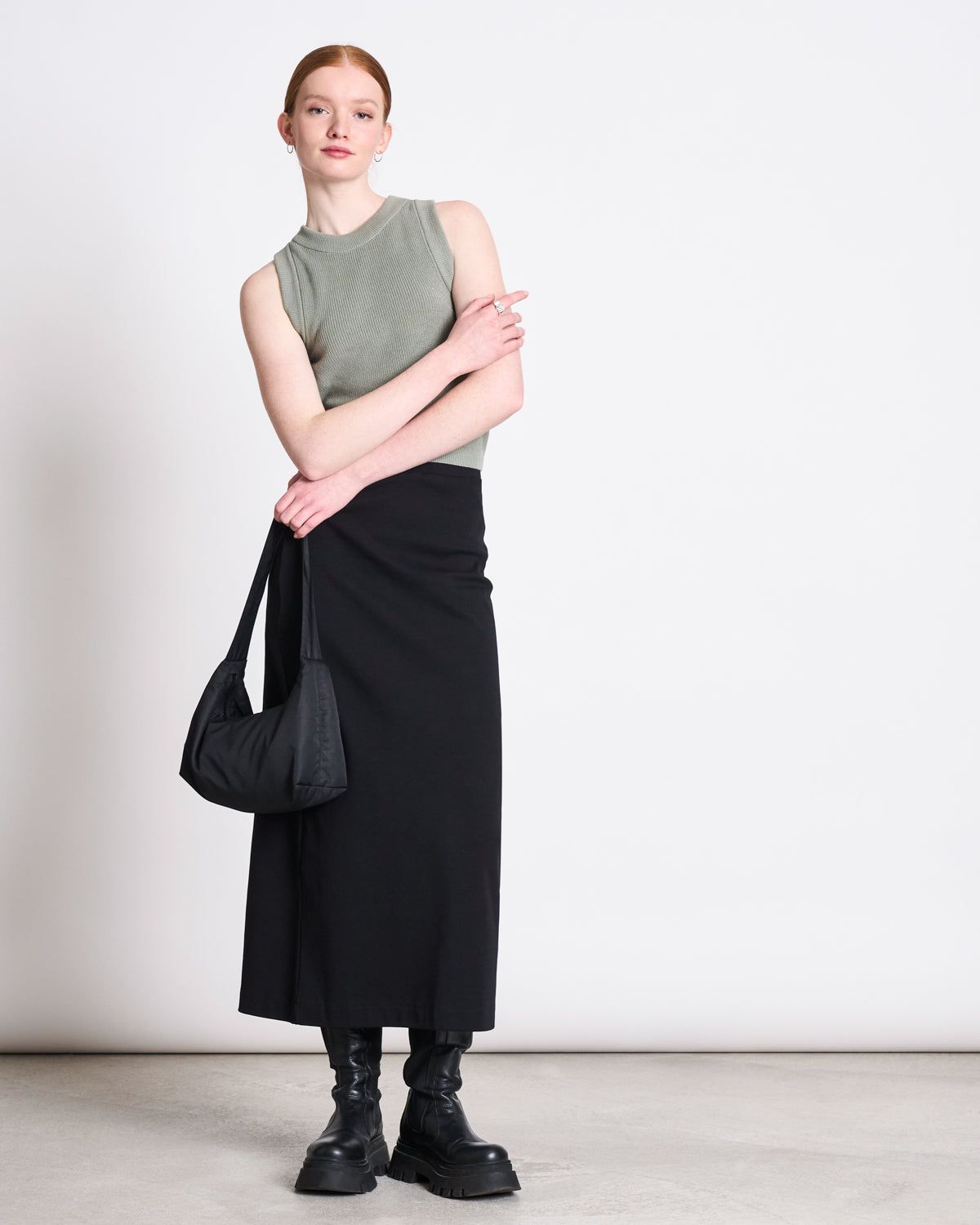 Pull sans manches en maille de coton bio | vert "garda muted sea spray", Jan'n June, photo 3
