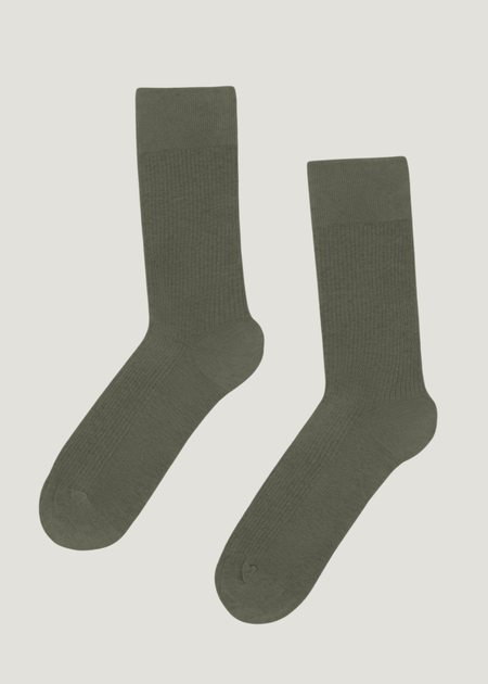 Chaussettes hautes en coton bio | kaki "dusty olive"