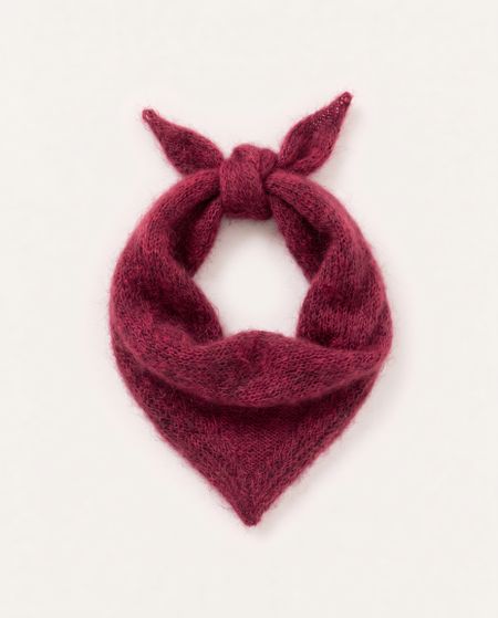 Écharpe triangle en mohair certfiée | aubergine "lula", WeDressFair, photo 1