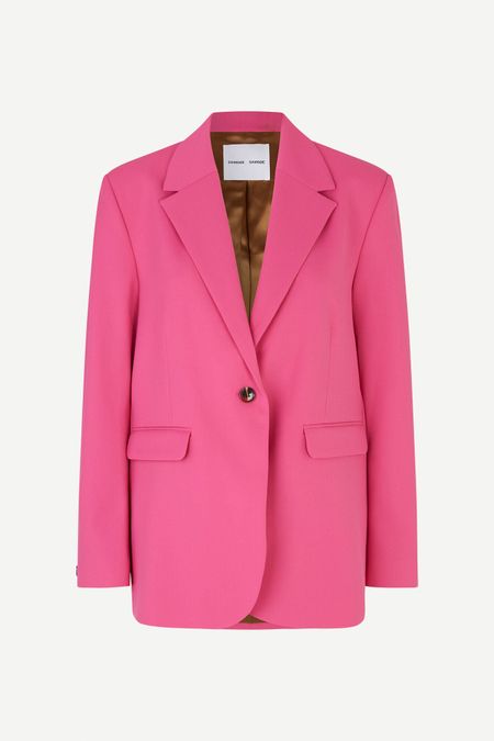 Blazer rose en ecovero et matière recyclée - haven blazer fandango pink - Samsoe Samsoe