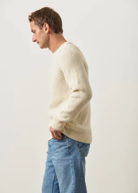 Pull raglan côtes anglaises en laine mérinos | écru, WeDressFair, photo 3